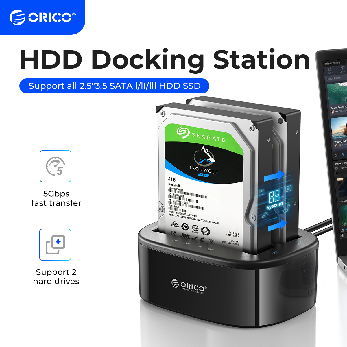 ORICO Dual-bay Hard Drive Dock - Power Tools Uk recension och pris